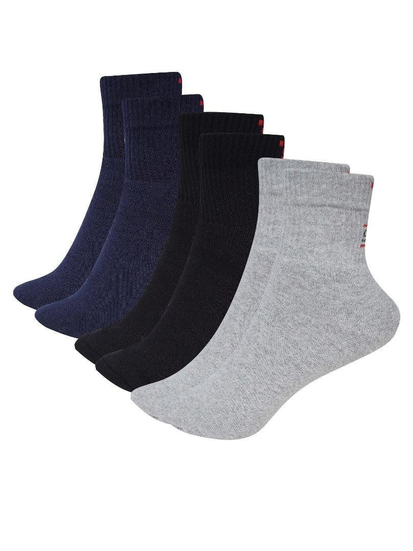 High Hill's Men's Cotton Ankle Grip Socks - Pack Of 5(linin at Rs