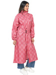 FabSeasons Waterproof printed Long / Full Raincoat for women with adjustable Hood. Pack contains Top and Storage Bag