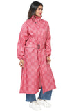 FabSeasons Waterproof printed Long / Full Raincoat for women with adjustable Hood. Pack contains Top and Storage Bag