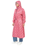 FabSeasons Waterproof printed Long / Full Raincoat for women with adjustable Hood. Pack contains Top and Storage Bag