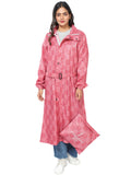 FabSeasons Waterproof printed Long / Full Raincoat for women with adjustable Hood. Pack contains Top and Storage Bag