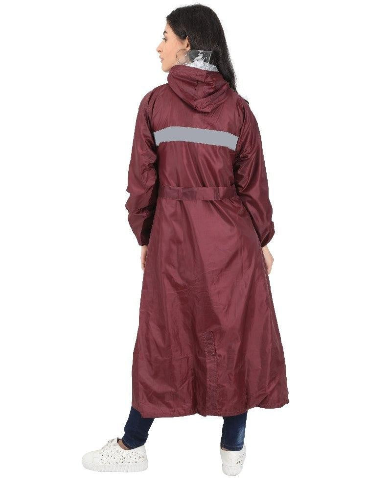 Maroon raincoat on sale