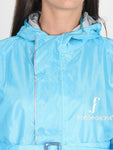 Fabseasons SkyBlue Raincoat for women with Adjustable Hood & Reflector for Night visibility