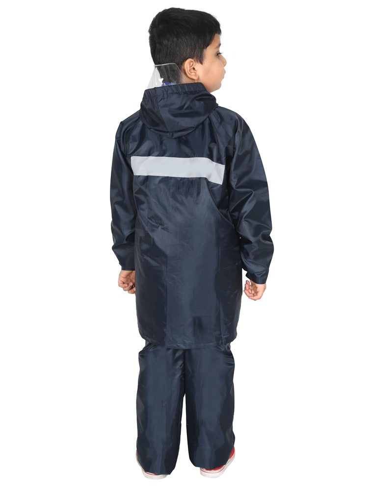 Fabseasons Solid Blue Waterproof Raincoat for kids Set of Pant & Top with  Hood freeshipping - FABSEASONS