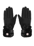 FabSeasons Winter Gloves For Girls & Women, with faux fur on the inner for cold weather, Touchscreen enabled finger