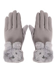 FabSeasons Winter Gloves For Girls & Women, with faux fur on the inner for cold weather, Touchscreen enabled finger