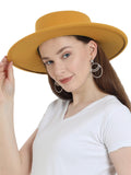 FabSeasons Womens Classic Wide Brim Floppy Panama Hat Belt Buckle Fedora Hat