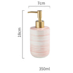 FabSeasons Pink Ceramic Soap Dispenser, 350ML