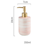 FabSeasons Pink Ceramic Soap Dispenser, 350ML